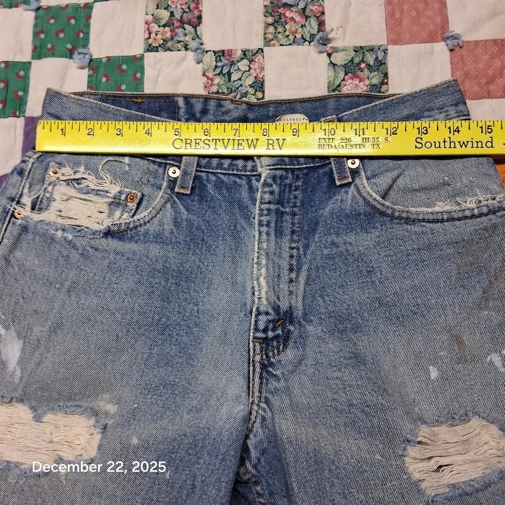 VTG Thrashed Distressed Levi 550 Jeans 30x32 Blue Grunge‎ Y2K 90s